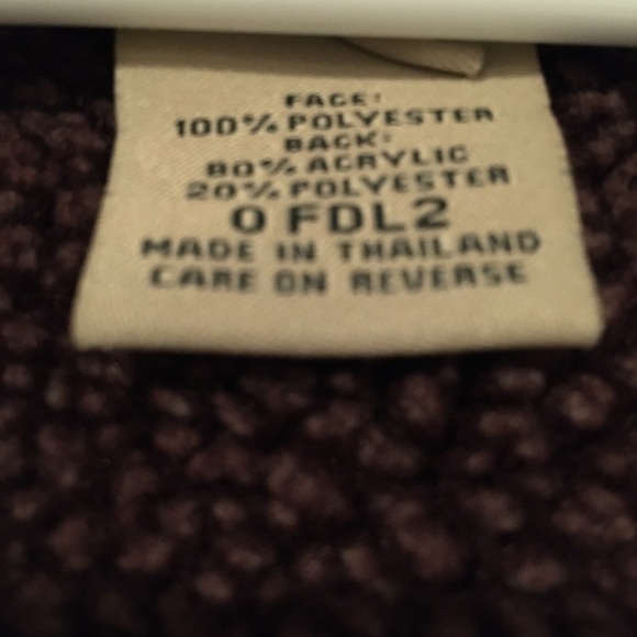 LL Bean Deep Plum Faux Sherpa Shearling Fleece Lined Hooded Coat Jacket - Picture 8 of 13